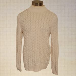 Cable Knit Crewneck Pullover Sweater Studio Works White Women’s Medium